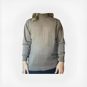 Metropolitan View Woolmark 100% wool Sweater Italy Brown XL